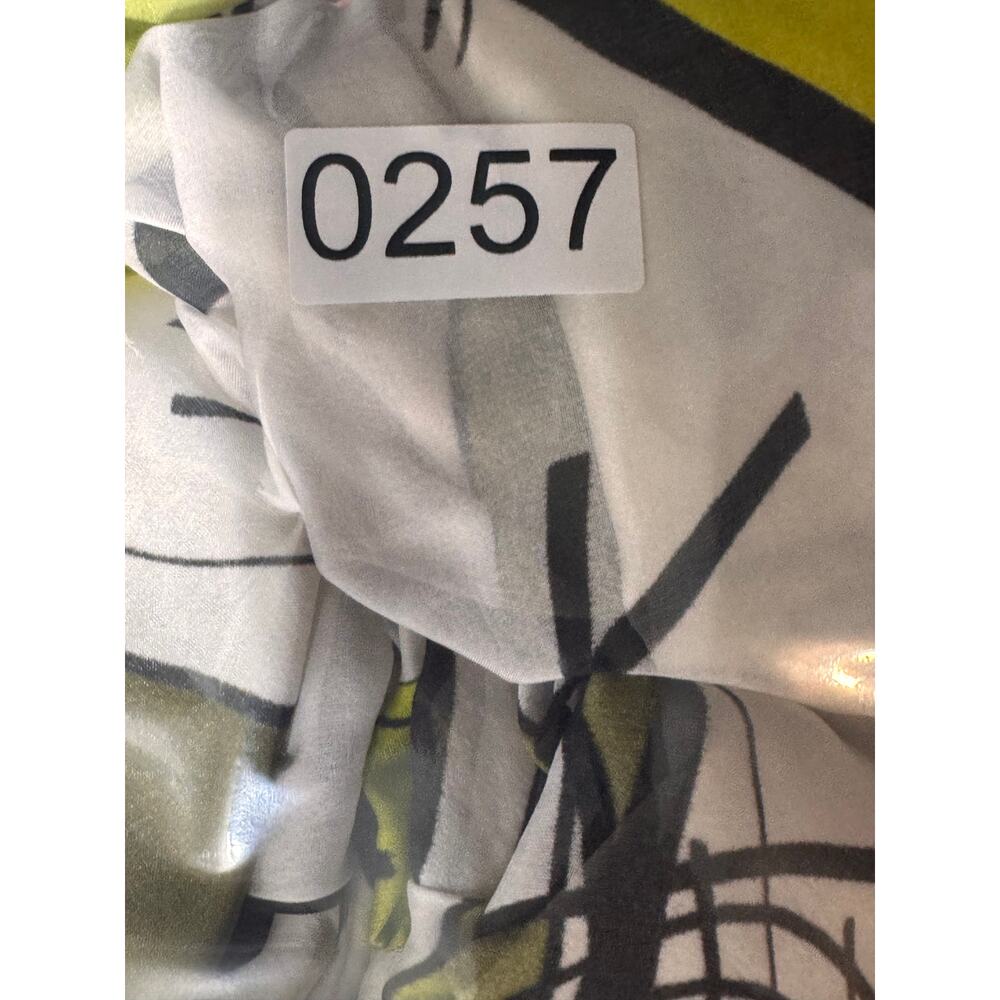 Barry Bricken Mini Dress Womens White Green Abstract Print Lined Spaghetti Strap - Picture 9 of 9